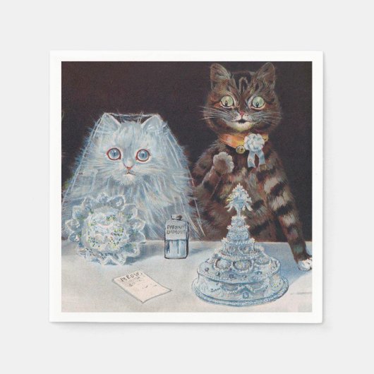 Serviette En Papier Mariage de chat, Mariage, Mariée, Mariée, Louis Wa (Devant)