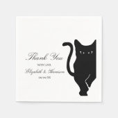 Serviette En Papier Mariage de chat noir Whimsical moderne (Devant)