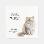 Serviette En Papier Mariage de chat personnalisé (Devant)