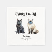 Serviette En Papier Mariage de chat personnalisé (Devant)