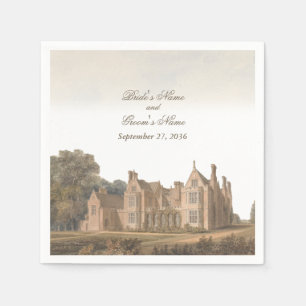 Serviette En Papier Mariage de château villa manoir anglais vintage
