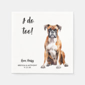 Serviette En Papier Mariage de chien Boxer  (Devant)