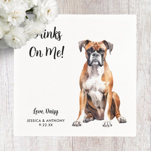 Serviette En Papier Mariage de chien Boxer