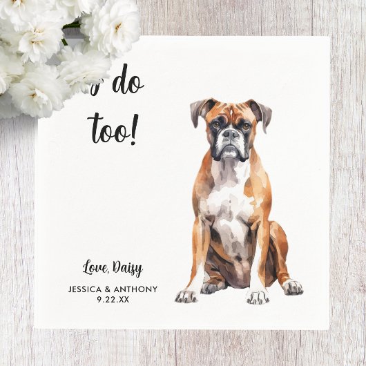 Serviette En Papier Mariage de chien Boxer 