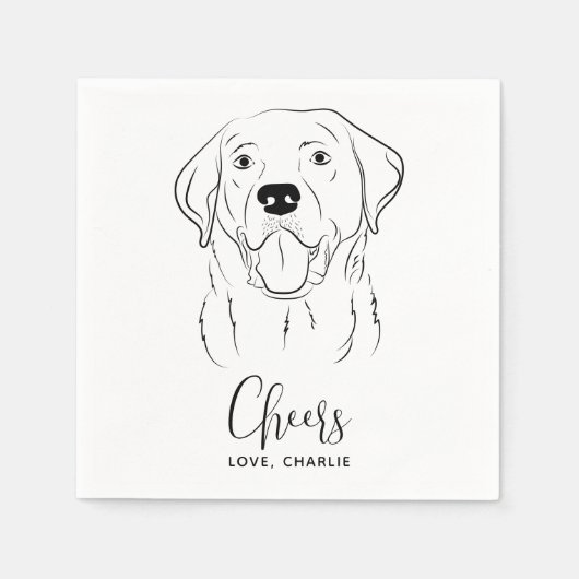 Serviette En Papier Mariage de chien Cheers personnalisés Cocktail Lab (Devant)