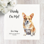 Serviette En Papier Mariage de chien Corgi