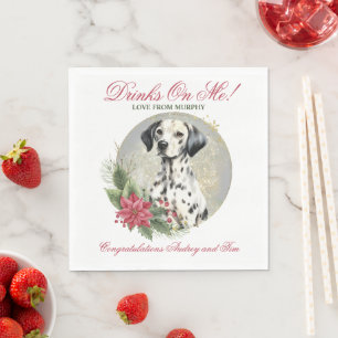Serviette En Papier Mariage de chien Dalmation avec Chiens Photo