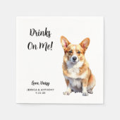 Serviette En Papier Mariage de Chien de Corgi (Devant)