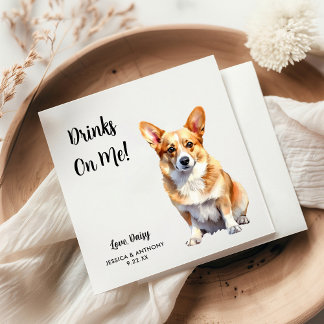 Serviette En Papier Mariage de Chien de Corgi