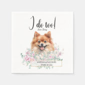 Serviette En Papier Mariage de chien de Poméranie Cocktails Napkins (Devant)