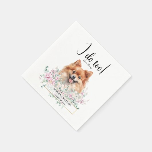 Serviette En Papier Mariage de chien de Poméranie Cocktails Napkins (Coin)
