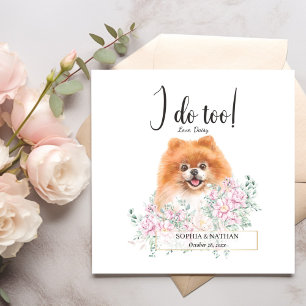 Serviette En Papier Mariage de chien de Poméranie Cocktails Napkins