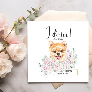 Serviette En Papier Mariage de chien de Poméranie Cocktails Napkins