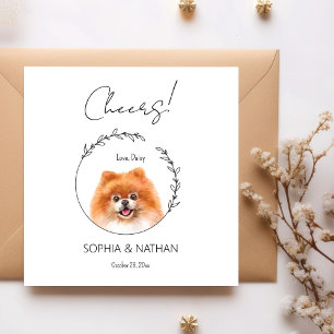Serviette En Papier Mariage de chien de Poméranie simple Cocktail Napk