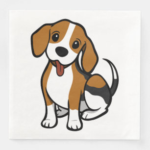 Serviette En Papier Mariage de chien de race Beagle chiot Fête de mari