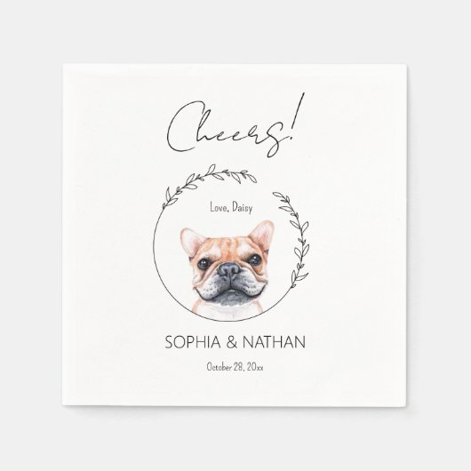 Serviette En Papier Mariage de chien de taureau simple français Cockta (Devant)
