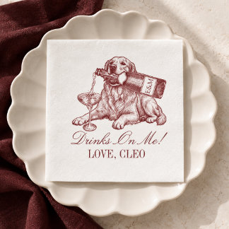 Serviette En Papier Mariage de Chien d'Or Bourguignon Chic