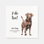 Serviette En Papier Mariage de chien du laboratoire de chocolat (Devant)