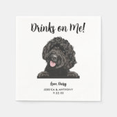 Serviette En Papier Mariage de chien Goldendoodle moderne personnalisé (Devant)