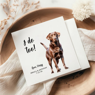 Serviette En Papier Mariage de chien labrador chocolat