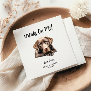 Serviette En Papier Mariage de chien labrador chocolat
