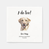 Serviette En Papier Mariage de chien labrador jaune  (Devant)