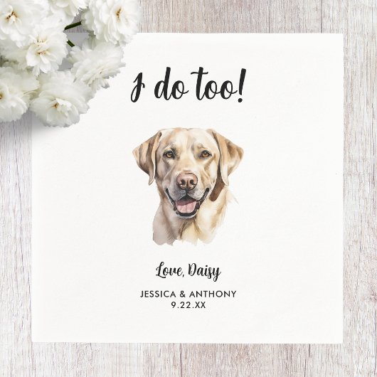Serviette En Papier Mariage de chien labrador jaune 