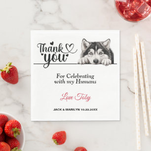 Serviette En Papier Mariage de chien Malamute d'Alaska Papier