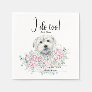 Serviette En Papier Mariage de chien maltais Cocktail serviettes