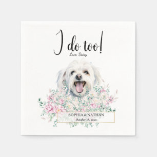 Serviette En Papier Mariage de chien maltais Cocktail serviettes