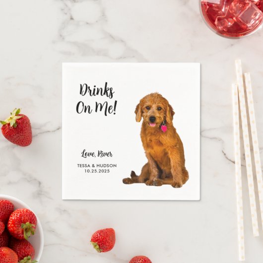 Serviette En Papier Mariage de chien personnalisé (En situation)