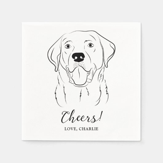 Serviette En Papier Mariage de chien personnalisé du Labrador Retrieve (Devant)