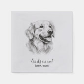 Serviette En Papier Mariage de chien personnalisé Napkin | Golden Retr (Devant)