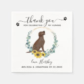 Serviette En Papier Mariage de chien sur mesure Merci Labrador Cocktai (Devant)