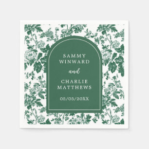 Serviette En Papier Mariage de chinoiserie antique verte