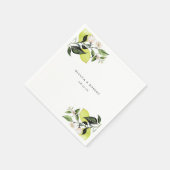 Serviette En Papier Mariage de citron botanique (Coin)