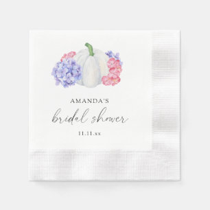 Serviette En Papier Mariage de citrouille blanche et de fleurs d'horte