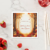 Serviette En Papier Mariage de citrouille de forêt automnale rustique (En situation)