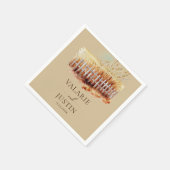 Serviette En Papier Mariage de clôture de blé d'aquarelle (Coin)