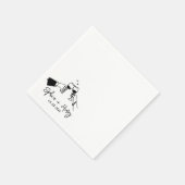 Serviette En Papier Mariage De Cocktail Moderne Élégant Dessiné À La M (Coin)