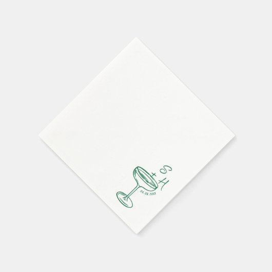 Serviette En Papier Mariage de cocktail simple à main (Coin)