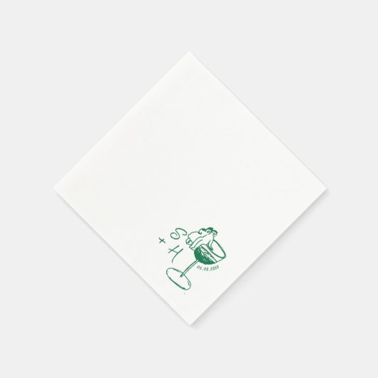 Serviette En Papier Mariage de cocktail simple à main (Coin)