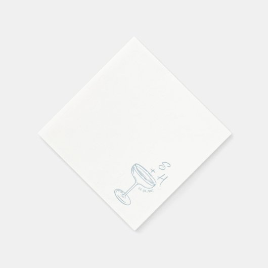 Serviette En Papier Mariage de cocktail simple à main (Coin)