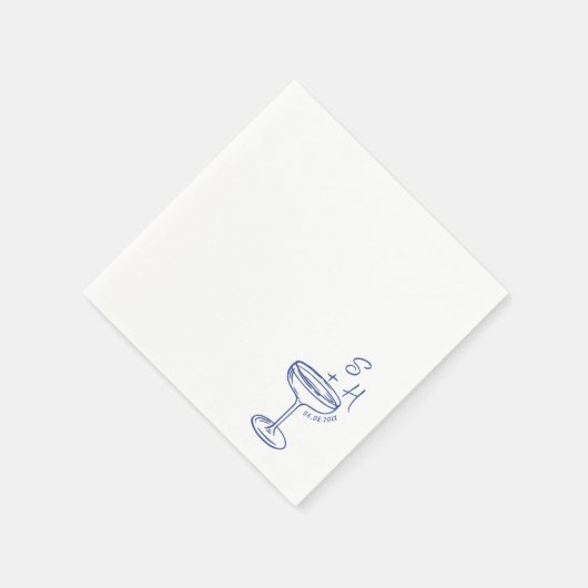 Serviette En Papier Mariage de cocktail simple à main (Coin)