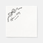 Serviette En Papier Mariage de cocktail simple à main tiré (Devant)