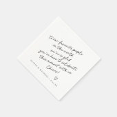 Serviette En Papier Mariage de coeur de style de note d'amour manuscri (Coin)
