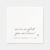 Serviette En Papier Mariage de coeur de style de note d'amour manuscri (Devant)