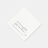 Serviette En Papier Mariage de coeur de style de note d'amour manuscri (Coin)