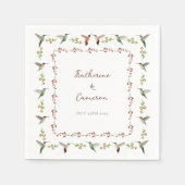 Serviette En Papier Mariage de colibris (Devant)