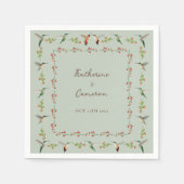 Serviette En Papier Mariage de colibris (Devant)